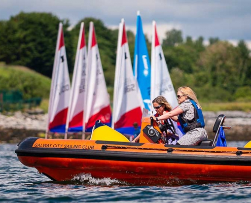 Power Boat and sail Boats at Galway City Sailing Club